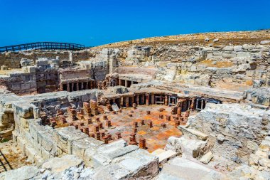 Ruins of agora at ancient Kourion on Cypru clipart