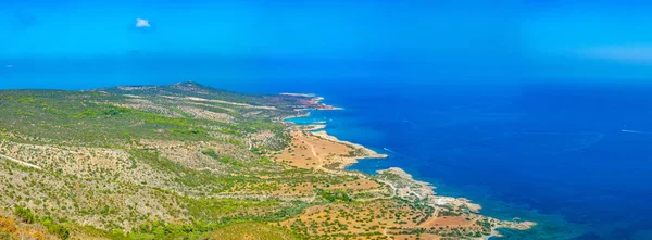 Aerial View Blue Lagoon Other Bays Akamas Peninsula Cypru — Stock Photo, Image