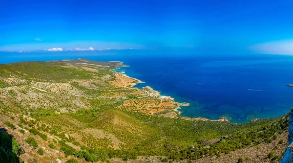 Вид Воздуха Голубую Лагуну Другие Бухты Полуострова Акамас Кипре — стоковое фото