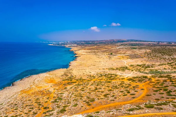 Vue Aérienne Ayia Napa Depuis Parc National Cap Greco Xou — Photo