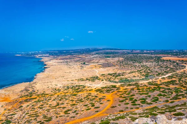 Luchtfoto Van Ayia Napa Van Kaap Greco Nationaal Park Cypru — Stockfoto