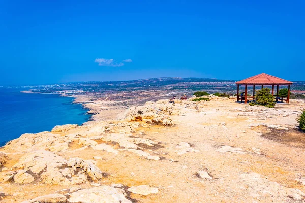 Vista Aérea Ayia Napa Parque Nacional Cape Greco Cypru — Fotografia de Stock