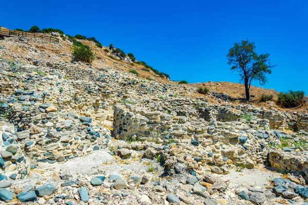 Oryginalny Neolitu Mieszkań Choirokoitia Cypru — Zdjęcie stockowe