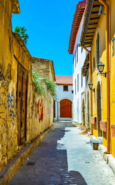 Narrow Street Center Limassol Cypru — Stock Photo, Image