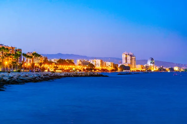 Veduta Tramonto Del Paesaggio Urbano Limassol Liguu — Foto Stock