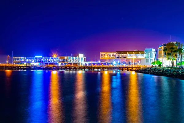 Molos Gece Görüş Gezi Akdeniz Limassol Cypru Önde Gelen Birkaç — Stok fotoğraf