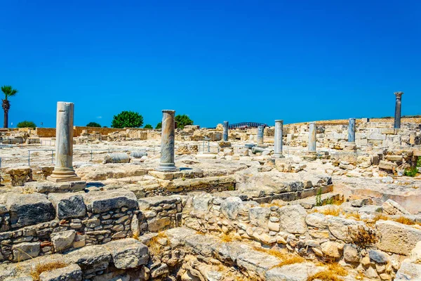 Ερείπια Της Παλαιοχριστιανικής Βασιλικής Βρίσκεται Στο Αρχαίο Κούριο Site Στο — Φωτογραφία Αρχείου
