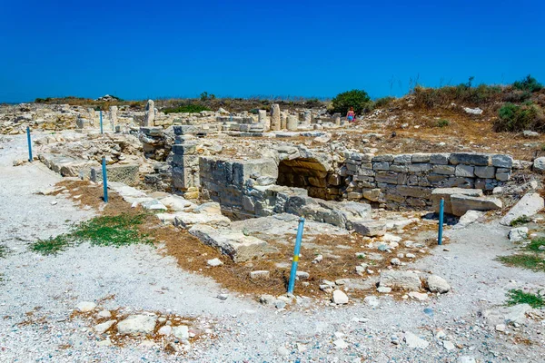Руины Агоры Древнем Курионе Кипре — стоковое фото
