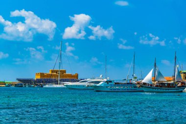 Pafos kale bir bağlantı noktası, Cypru görüntülendi