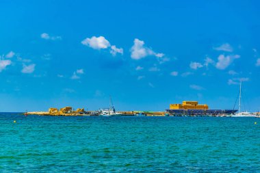 Pafos kale bir bağlantı noktası, Cypru görüntülendi