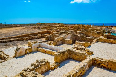 Paphos Archaeological Park Cypru tarihinde evinde Theseus kalıntıları