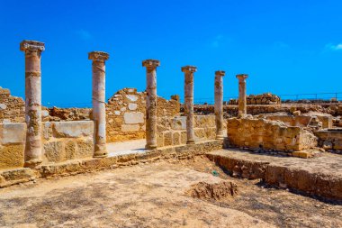 Paphos Archaeological Park Cypru tarihinde evinde Theseus kalıntıları