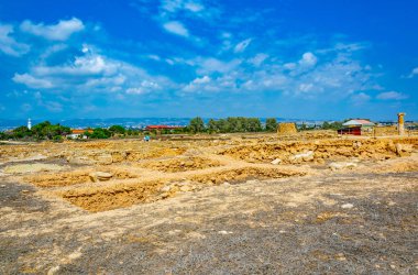 Paphos Archaeological Park Cypru tarihinde evinde Orpheus kalıntıları