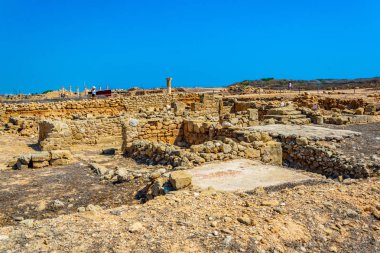 Paphos Archaeological Park Cypru tarihinde evinde Orpheus kalıntıları