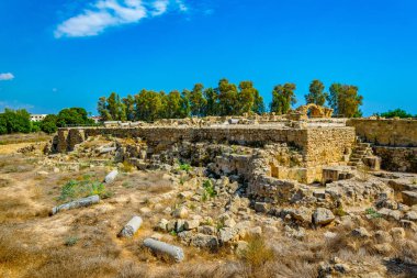 Kırk sütunları Kalesi, Paphos Archaeological Park Cypru üzerinde