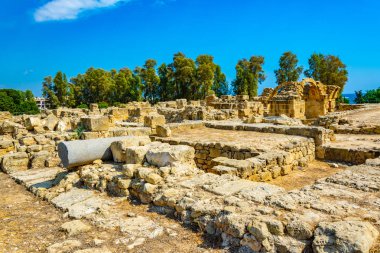 Kırk sütunları Kalesi, Paphos Archaeological Park Cypru üzerinde