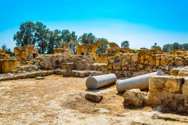 Kırk sütunları Kalesi, Paphos Archaeological Park Cypru üzerinde