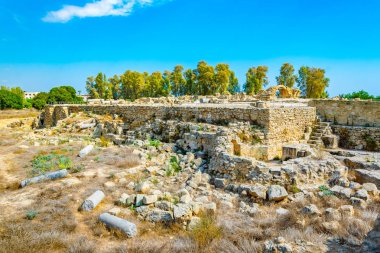 Kırk sütunları Kalesi, Paphos Archaeological Park Cypru üzerinde
