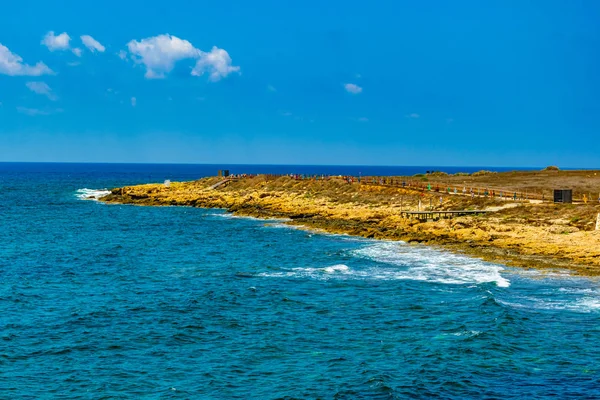 Прибрежная Тропа Окружающая Археологический Парк Пафосе Кипр — стоковое фото