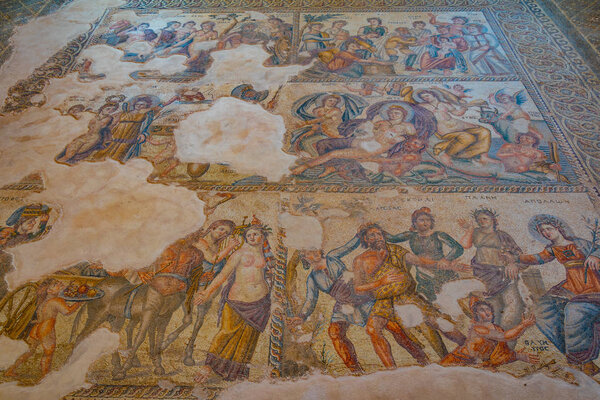 Achille mosaics at Paphos Archaeological Park on Cypru