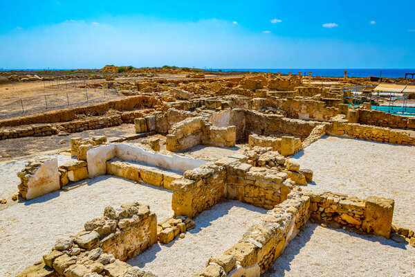 Ruins of Theseus house at Paphos Archaeological Park on Cypru