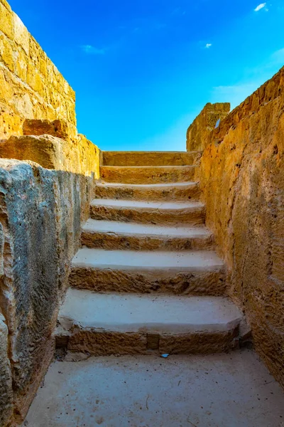 Vnitřek Hrobky Králů Nekropole Paphos Cypru — Stock fotografie
