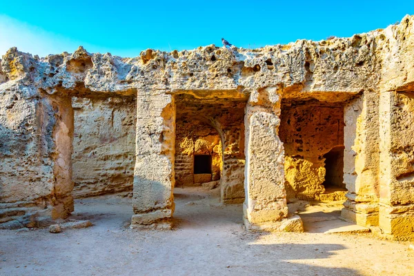 Vnitřek Hrobky Králů Nekropole Paphos Cypru — Stock fotografie