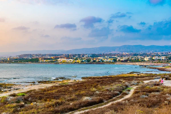 Вид Закат Пафоса Кипре — стоковое фото