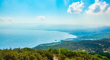 Cypru üzerinde Chrysochou Bay havadan görünümü
