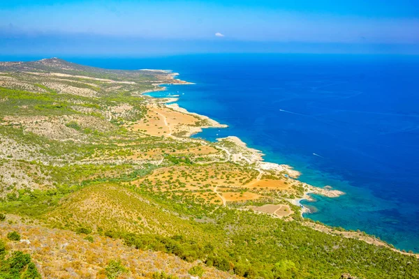 Vue Aérienne Lagune Blue Autres Baies Péninsule Akamas Xou — Photo