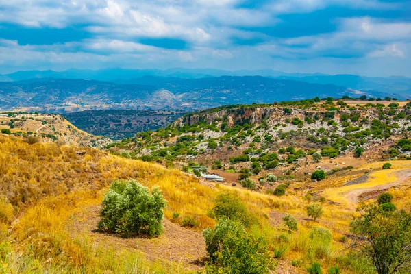 Heuvelachtig Platteland Van Cyprus Buurt Van Akamas Peninsul — Stockfoto