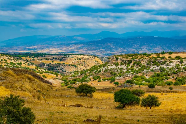 Heuvelachtig Platteland Van Cyprus Buurt Van Akamas Peninsul — Stockfoto