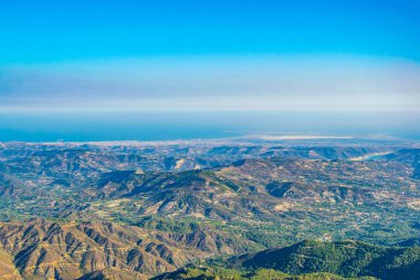 Limasol Cypru dağda troodos üzerinden doğru görüntülemek