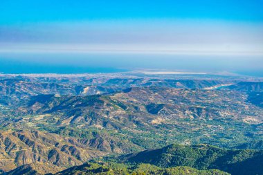 Limasol Cypru dağda troodos üzerinden doğru görüntülemek