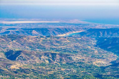 Limasol Cypru dağda troodos üzerinden doğru görüntülemek