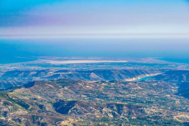 Limasol Cypru dağda troodos üzerinden doğru görüntülemek