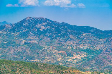 Limasol Cypru dağda troodos üzerinden doğru görüntülemek