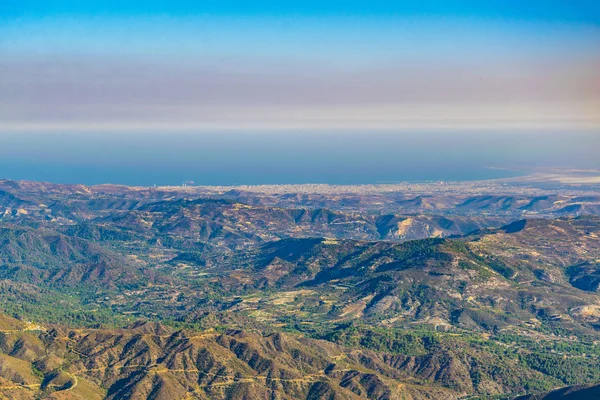 stock image View towards limassol from troodos mountain on Cypru