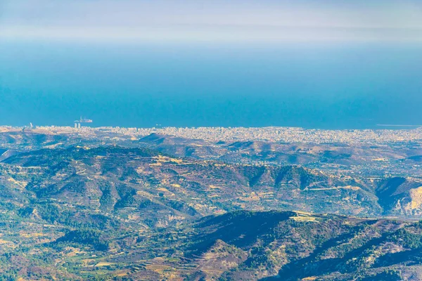 Vista Hacia Limassol Desde Montaña Troodos Jalá —  Fotos de Stock