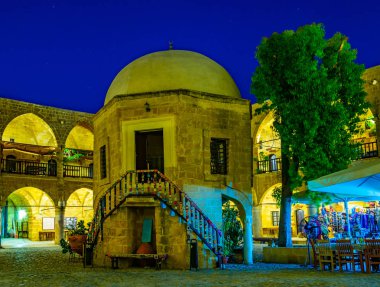 Lefkoşa, Cypru Buyuk han gece görünümü
