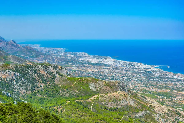 Aerial View Kyrenia Girne Buffavento Castle Cypru — Stock Photo, Image