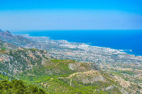 Vista Aérea Kyrenia Girne Desde Castillo Buffavento Jalá —  Fotos de Stock