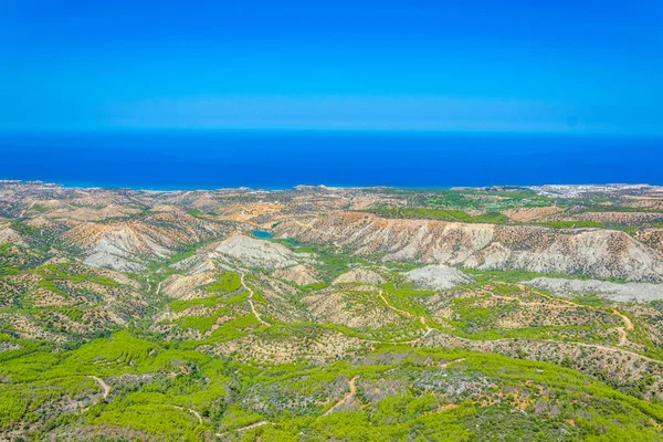 Karpaz Yarımadası Nın Sahil Havadan Görünümü Üzerinde Cypru — Stok fotoğraf
