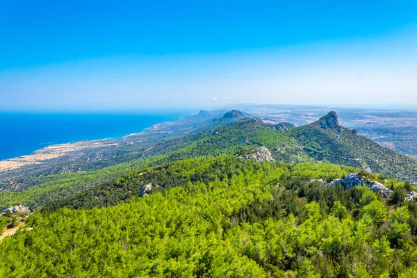 Uitzicht Karpaz Schiereiland Het Noordelijk Deel Van Cyprus Uit Kantara — Stockfoto