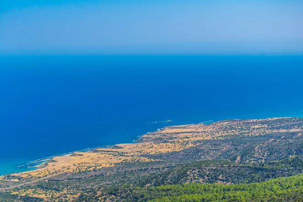 Вид Воздуха Море Полуострова Карпаз Кипрском Полуострове — стоковое фото