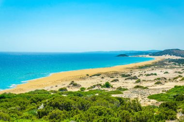Karpaz Yarımadası'Cypru sonunda yer alan ünlü Altın beach