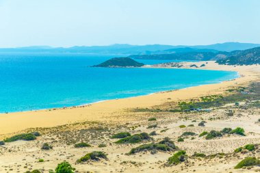 Karpaz Yarımadası'Cypru sonunda yer alan ünlü Altın beach