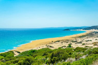 Karpaz Yarımadası'Cypru sonunda yer alan ünlü Altın beach