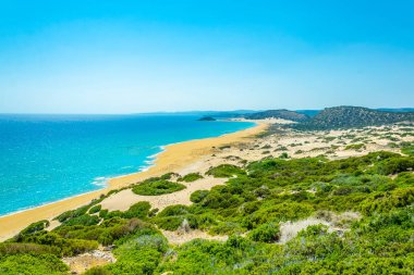 Karpaz Yarımadası'Cypru sonunda yer alan ünlü Altın beach