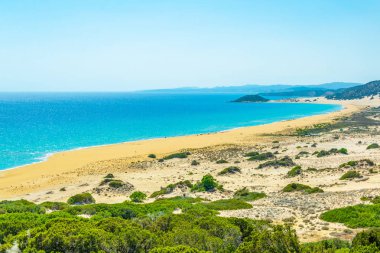 Karpaz Yarımadası'Cypru sonunda yer alan ünlü Altın beach